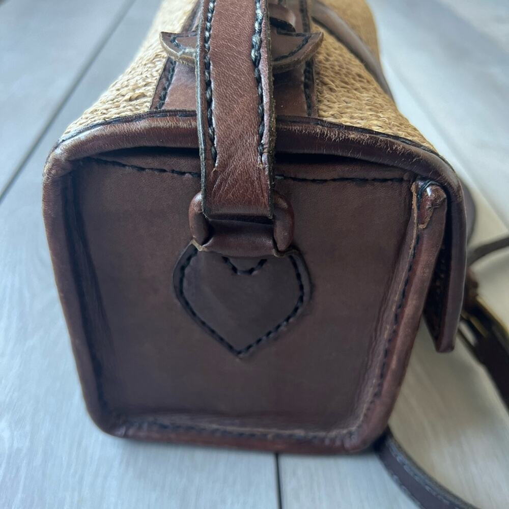 Vintage Leather woven bucket bag brown tone safari tan - Picture 3 of 11